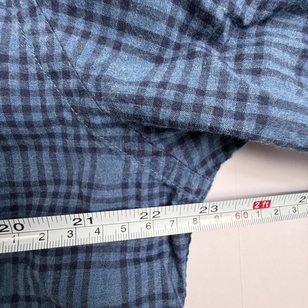 Mens Blue Plaid‎ Long Sleeve Button Down Cotton Shirt Large Casual - Picture 6 of 7